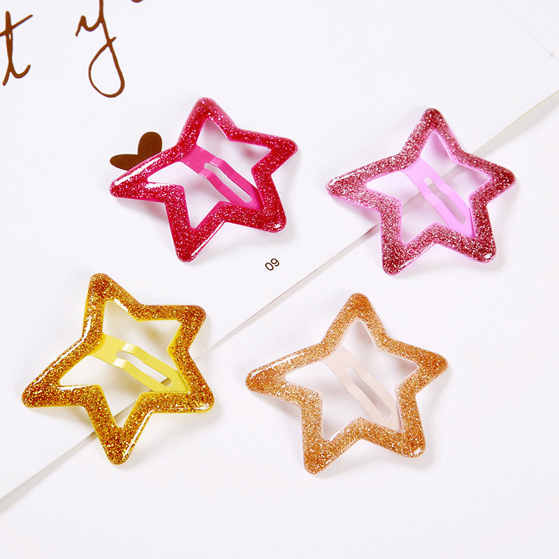 Wholesale Sequin Glitter Stars Acrylic Hair Clips